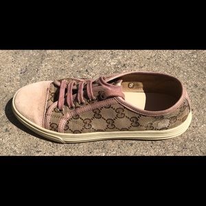 Authentic Gucci Monogram Canvas Sneakers.